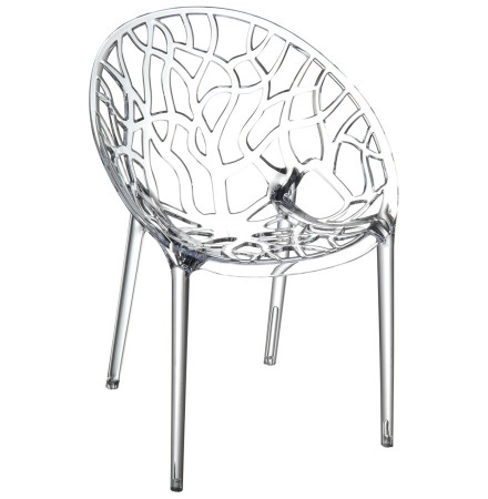 Chaise moderne 'GEO' transparente en polycarbonate